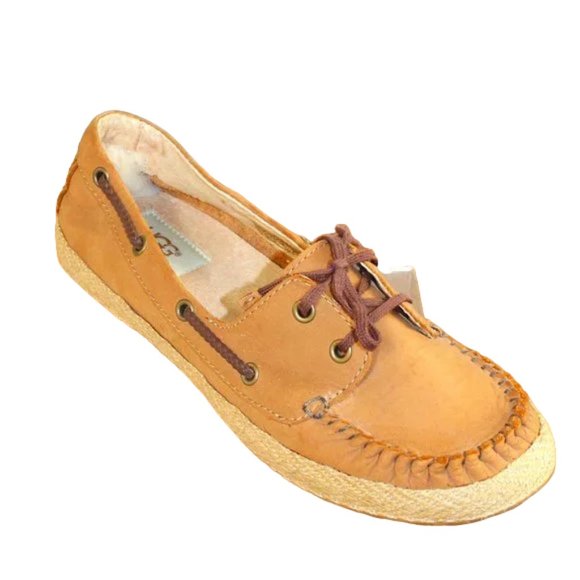 UGG Shoes - Ugg Chivon Espadrille Tan Nubuck Boat Style Lace Up Moc Style Toe, Size 7.5